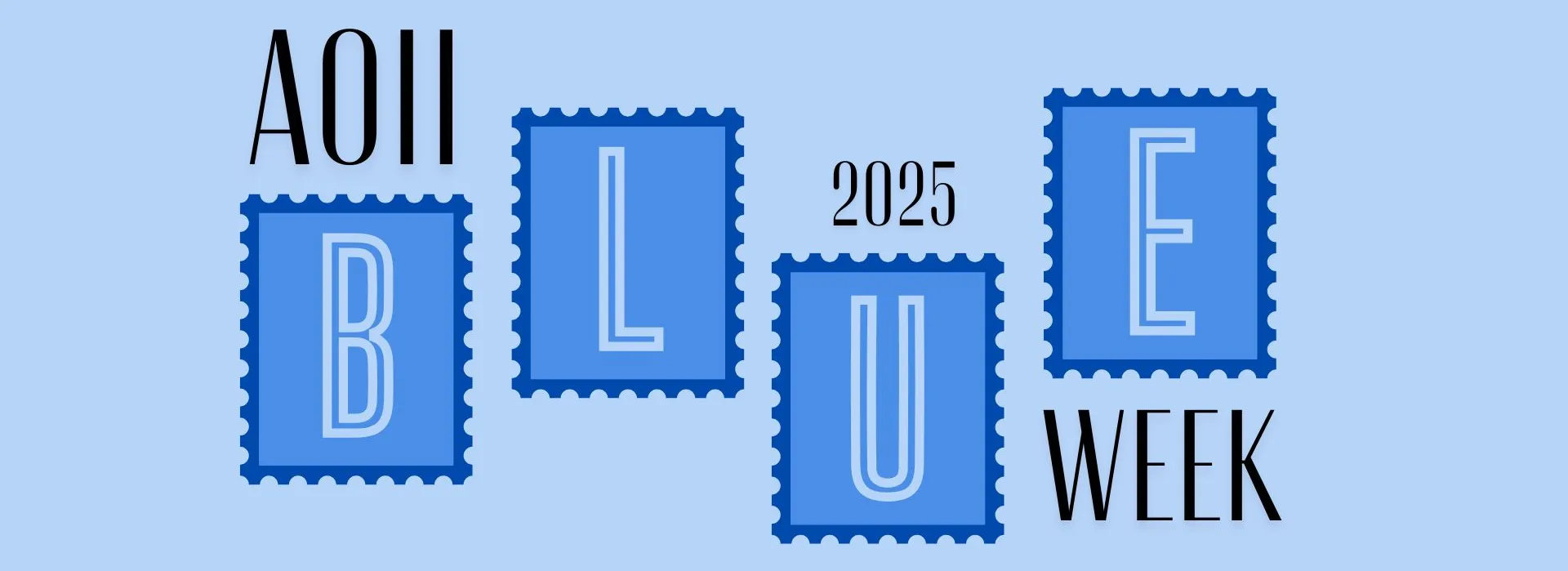 Blue Week. Sign Blue Week 2025 | Alpha Omicron Pi